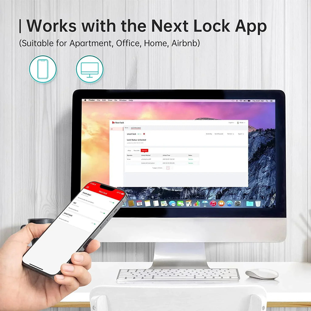 Door GOURE for Digital Door Keypad Electronic Locks Bluetooth Smart Deadbolt: Code House Front Airbnb Keyless Lock, Locks Entry