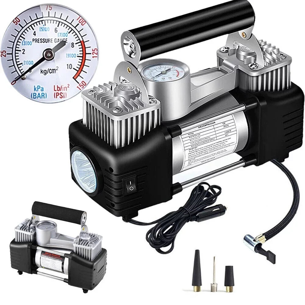 Quick Inflation Portable Compressor 12V Pump Jahy2Tech Assistance 280W Roadside Electric Black Air