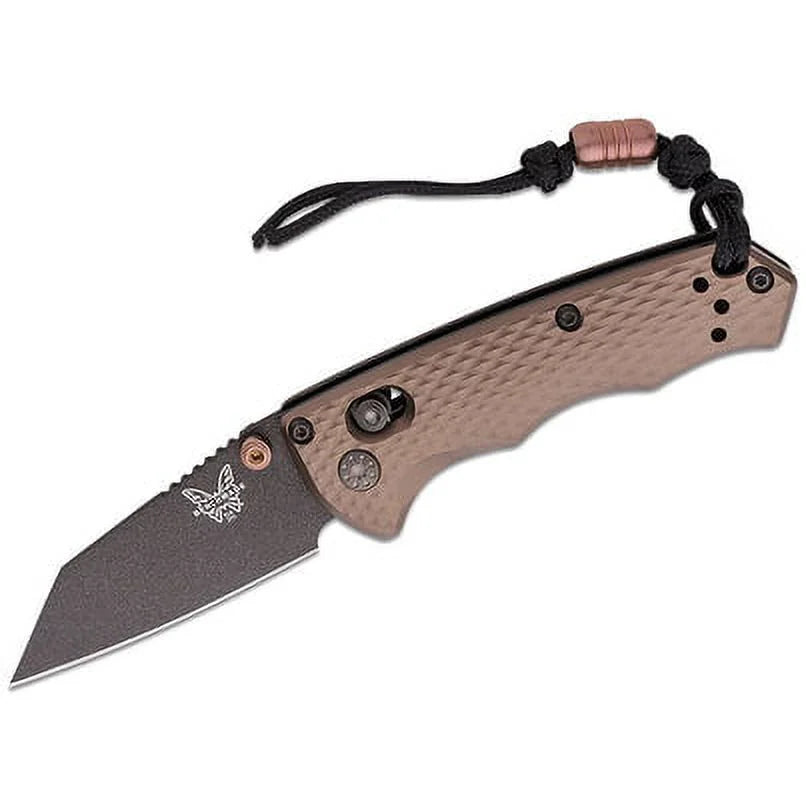 Black - Folding Aluminum Earth CPM-M4 Cobalt Knife Flat Wharncliffe Billet Dark Blade BM-290BK-1 AXIS Handles Benchmade