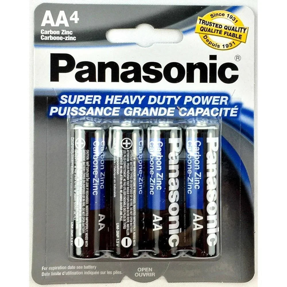 Batteries PCS A Power Duty Panasonic Super AA Double 1.5v Heavy Carbon 48 Battery Zinc