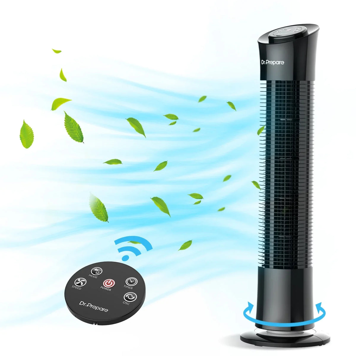 Fans Tower Fan，Portable 30’’ Oscillation Timer Dr. for Speeds/7.5h Home/Office Prepare Floor Stand w/Remote/3