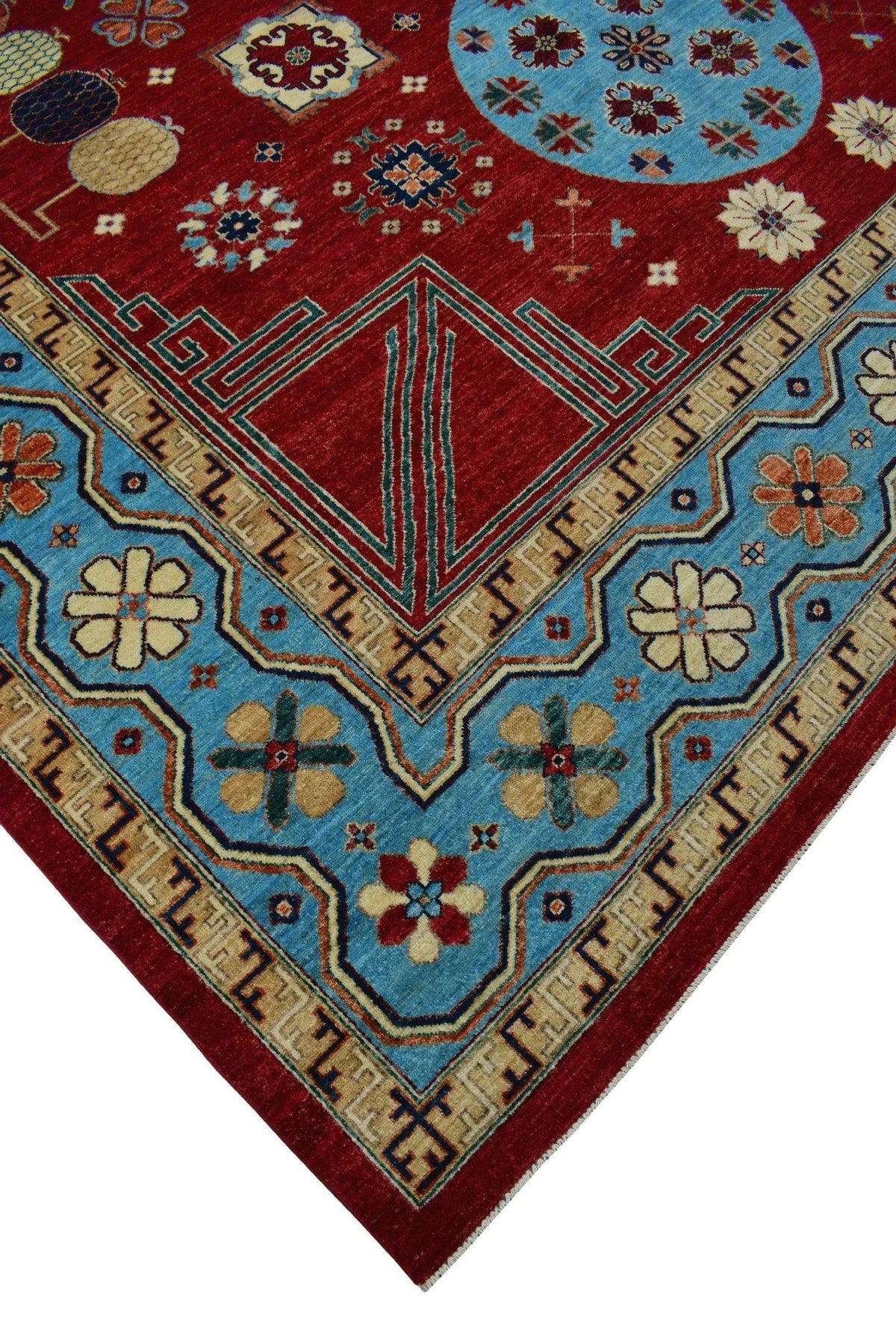 Red/Lt. 13'8" x Roselyn Rug, 9'11" Blue Aria