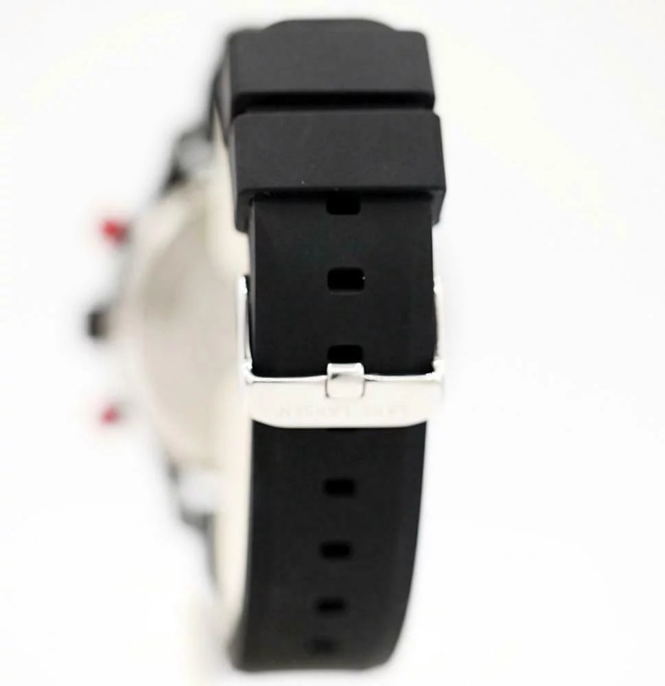 44mm Lars Larsen Black Men's Silicone Steel Quartz Black PVD Storm 133CBRS Watch
