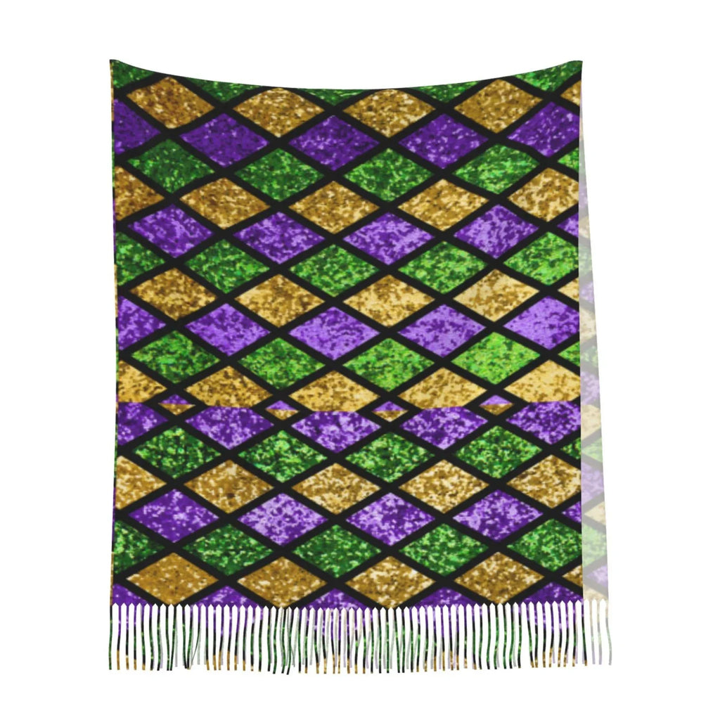 Print Purple Bingfone Gifts- Warm Large Soft Gras Winter Wrap Green Women Cashmere Scarf Shiny Art For Shawl Elegant Mardi Scarves Feel