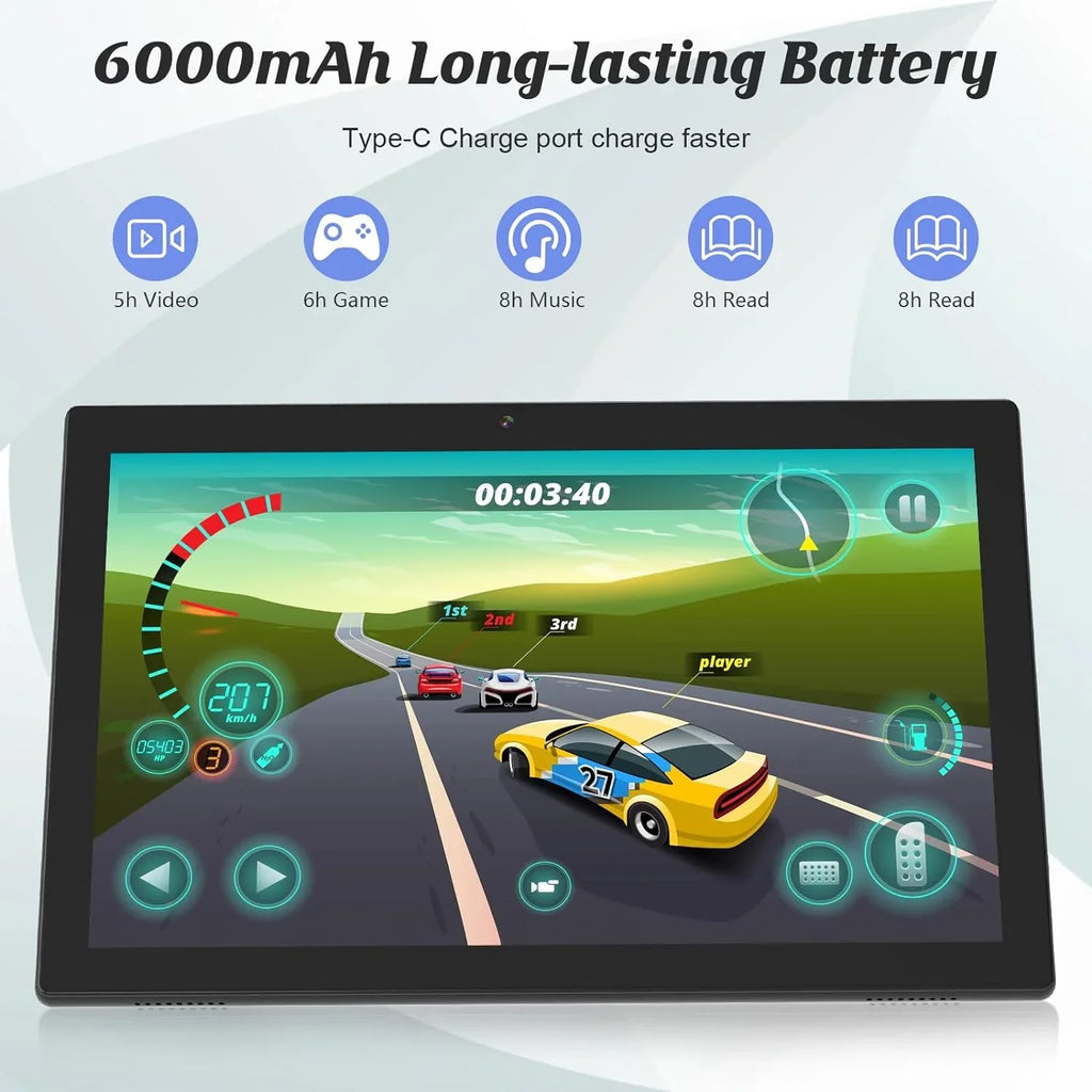 10.1 2 11 Inch Quad-Core Keyboard/Mouse/Case/Stylus/Tempered Android ROM 6000mAh Tab 1280*800 Processor, with FHD Tablet, in Film, Dual 10" Camera Battery RAM+64GB 8MP Tablets, 4GB PC Tableta Newest 1