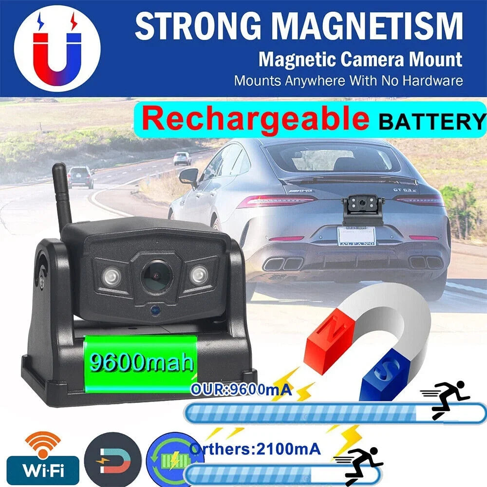 View, Front/Rear for Camera, Magnetic Backup Equipped 9600mAh Wireless JLLOM Battery WiFi with