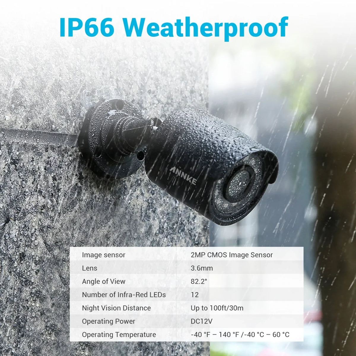 Home Vision, ANNKE Bullet Surveillance Camera 1080P Camera TVI 4 Night/Day IP66 Indoor, 1920TVL, HD Outdoor Waterproof, Pack Security CCTV
