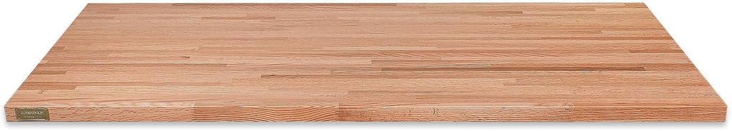 Slabs Prefinished Oak For Thickness, Food-Safe Both Kitchen, Butcher Solid Hardwood Block Wood L With Reversible, Grown Countertop, Top, Counter Oil, W 1.5" 84" Side 25" Polished, X