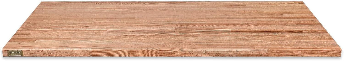 Slabs Prefinished Oak For Thickness, Food-Safe Both Kitchen, Butcher Solid Hardwood Block Wood L With Reversible, Grown Countertop, Top, Counter Oil, W 1.5" 84" Side 25" Polished, X
