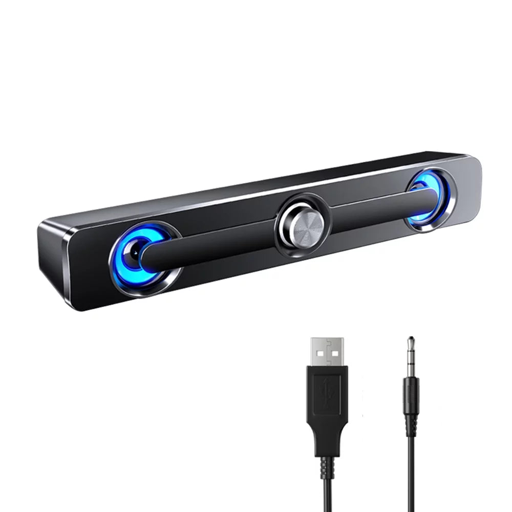 Speaker PC MP4 Bass V-111 Sound Laptop Wired for Box Speaker, Powerful MP3 Tablet Bar Wired Phone Computer Subwoofer Surround USB Stereo Speaker