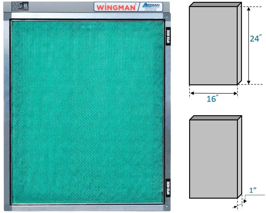16x24x1 Replace IT Simply - IN! and Current Electronic Installed- Filter Furnace Air Air AC Your Filter Homeowner PLUG