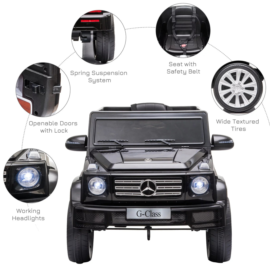 Aosom Benz Headlights, Working 12 with Suspension & Mercedes Powered G500 Remote Ride-On Bright V Control,