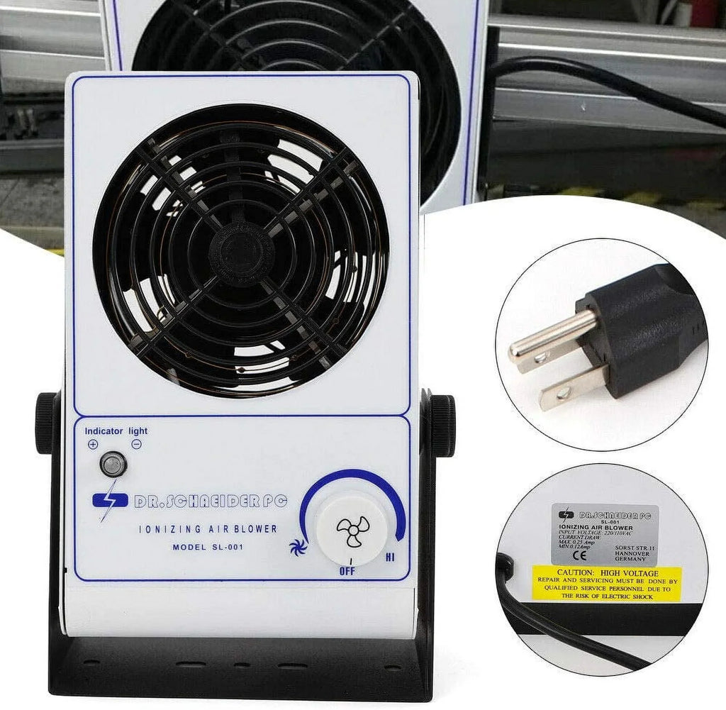 Discharge Fan Ion Static Ionizer Air Eliminator 110V OUKANING Ionizing Blower Anti-Static