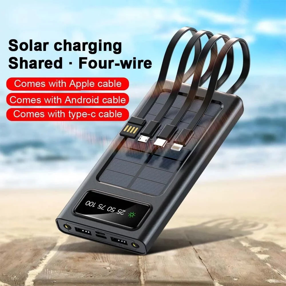 Bank Power Solar External 9000000mAh Battery Portable Charger Waterproof