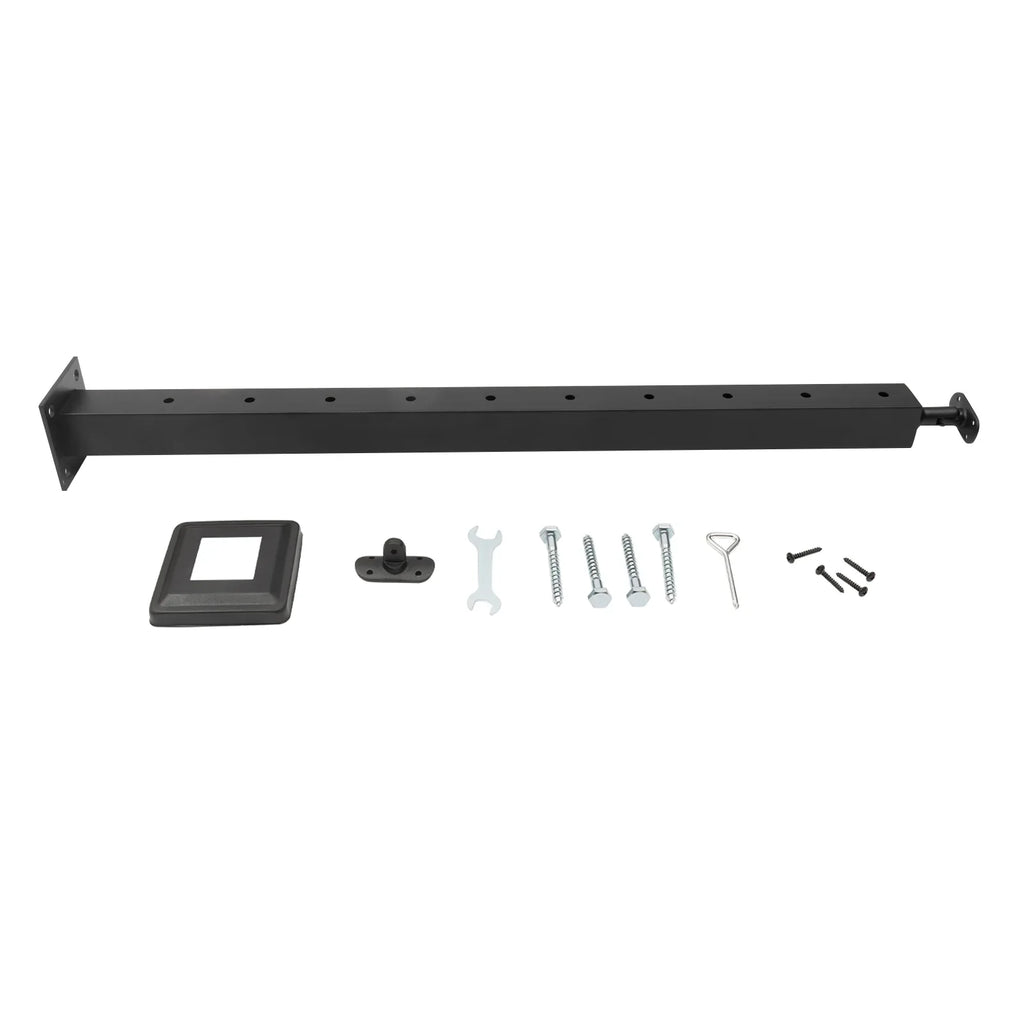 Top Mount Railing Top Post Post Black Concrete Level Finish 36"x2"x2" Cable Line drilled Deck Level Steel Stainless Post Wood Adjustable Level