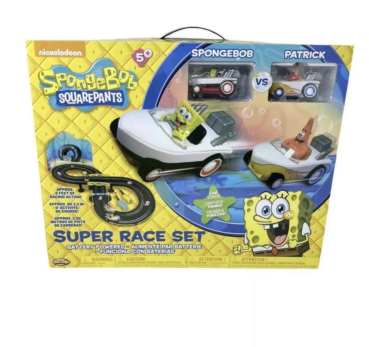 TRACK RACE RACERS SQUAREPANTS AND RACE SPONGEBOB SUPER BOAT SET