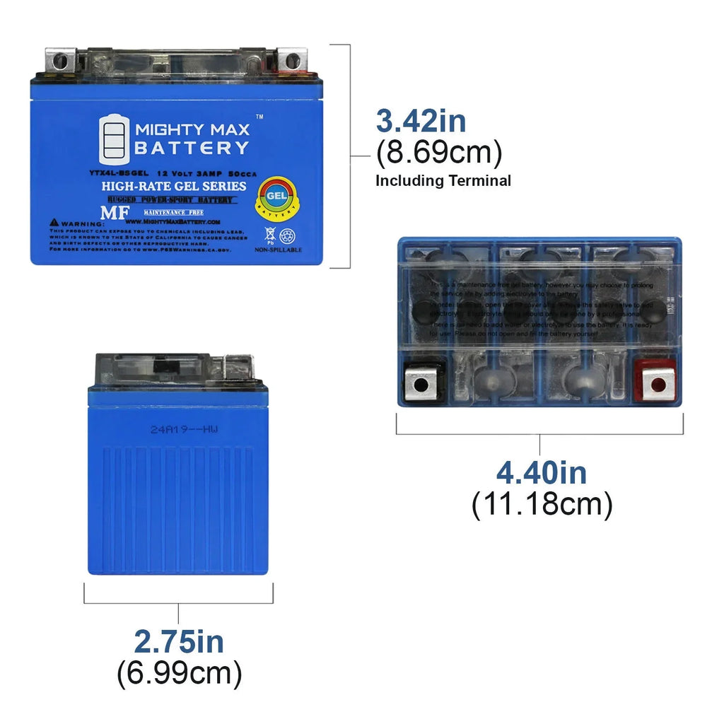 1997 GEL Replacement Battery Sea-Doo for YTX4L-BS GSI