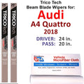 Quattro 2) (Set Audi A4 of Blade Wipers Beam 2018