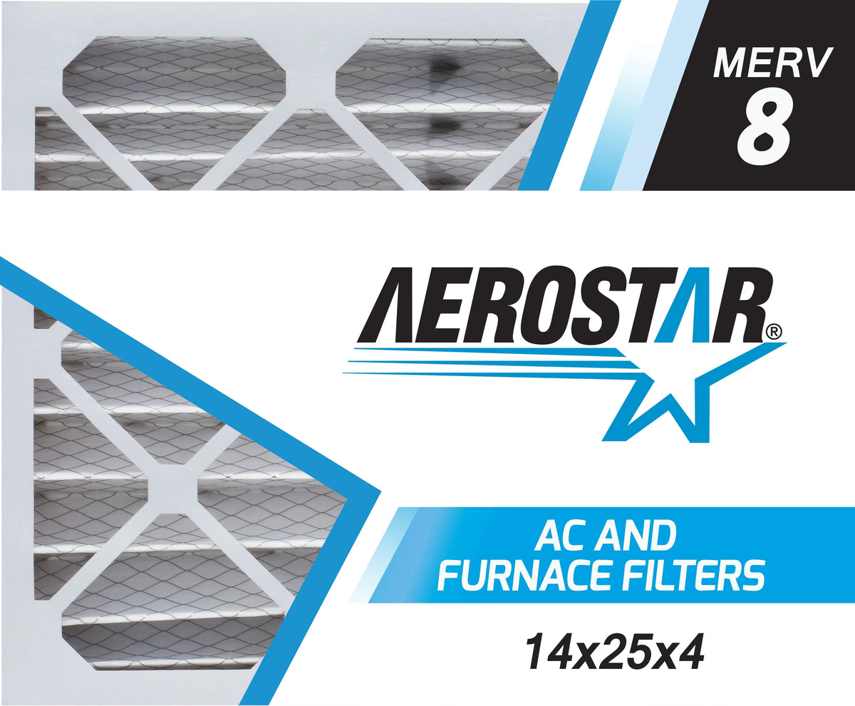 in x Air 6, Pleated Aerostar x of 4, the 14 Filter, 8, 14x25x4 25 MERV Box USA Made
