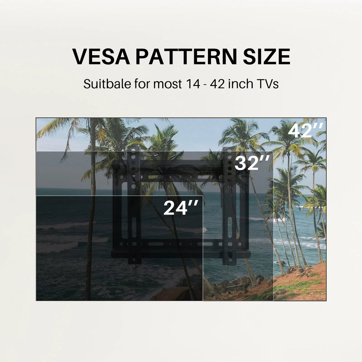 VESA RV Max lbs Screen to OLED Wall LED up Most for LCD Mount Sylvox TV, TV TV 55 14-42 Inch 75x75mm Flat 200x200mm Mount,
