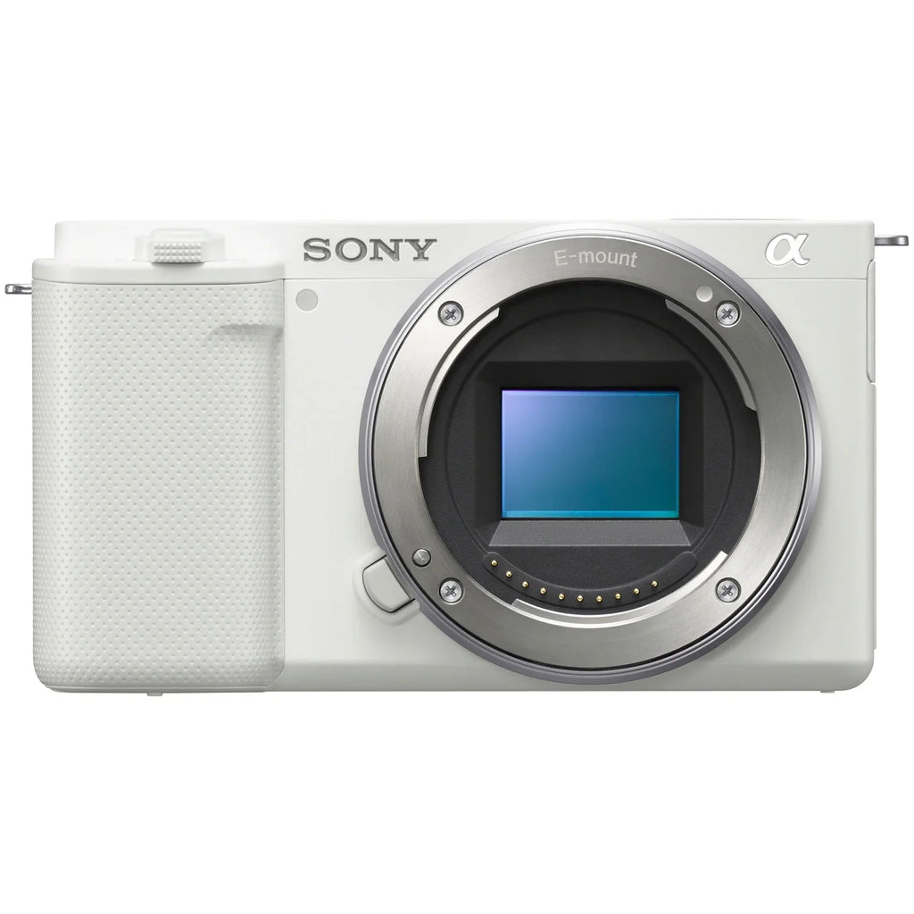 Body Camera and White Case Large Video Sony Battery + Vlog F1.8 APS-C Gear Lens Deco Extra FE Accessories Aperture 50mm Kit ZV-E10 Bundle with SEL50F18F Photo Mirrorless Alpha + ILCZV-E10/W