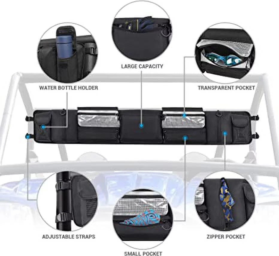 MICTUNING Most Bag UTVs Tools Rear Polaris, Storage Roll Cage UTV Bags, UTVs, and Black Full Solution Organizer, for Yamaha Kawasaki Storage Gear Size Cargo