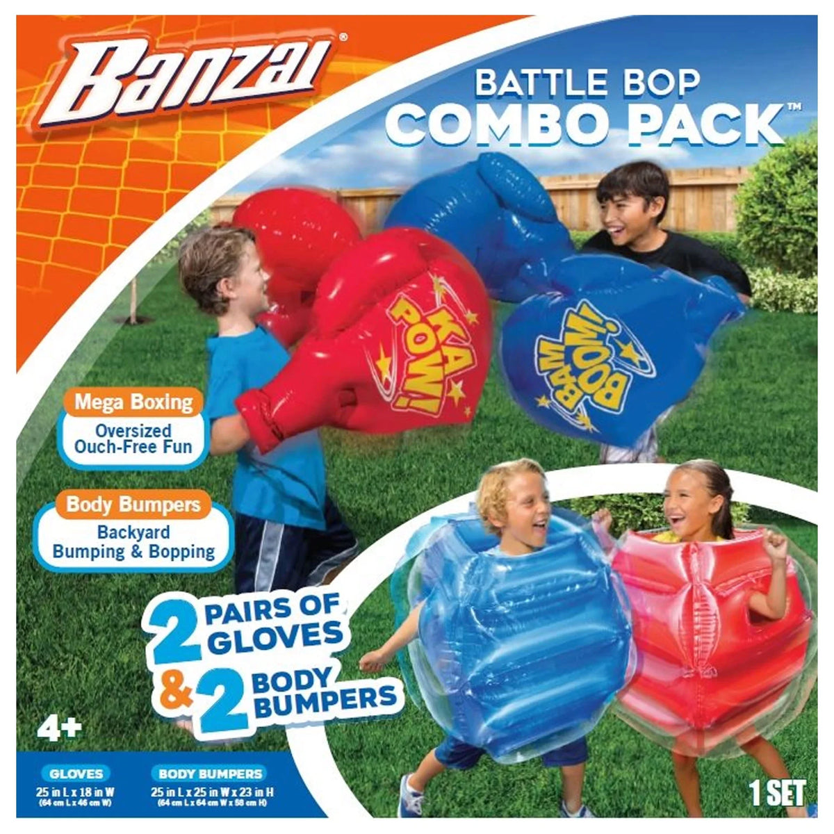 Splash Gloves Banzai & Battle Cyclone Bop Pack and Inflatable Bumpers Pool