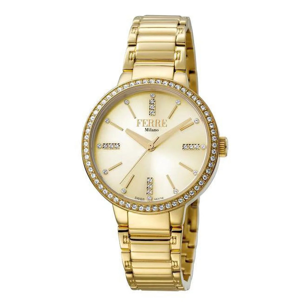 Milano Dial Gold with Bracelet Made Quartz Gold Swiss Womens Ferre Watch