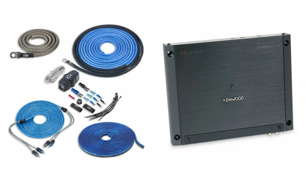 Series 4 XR601-1 w/ Bass Premium eXcelon Wiring NVX 600W Kenwood (400W MVX Kit Monoblock XKIT42 Knob Amp Gauge Class-D Amplifier XR Max 2-ohm Stable + Included RMS) +