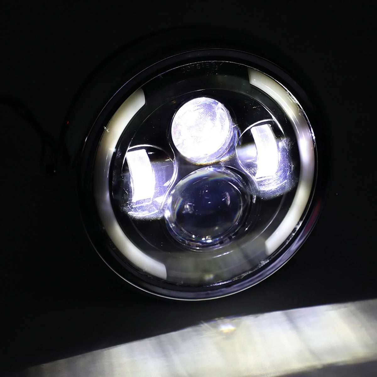 Driving for Hi/Lo Fog Motorcycle 7 Cafe Inch Racer Dyna Headlight LED Bobber DRL