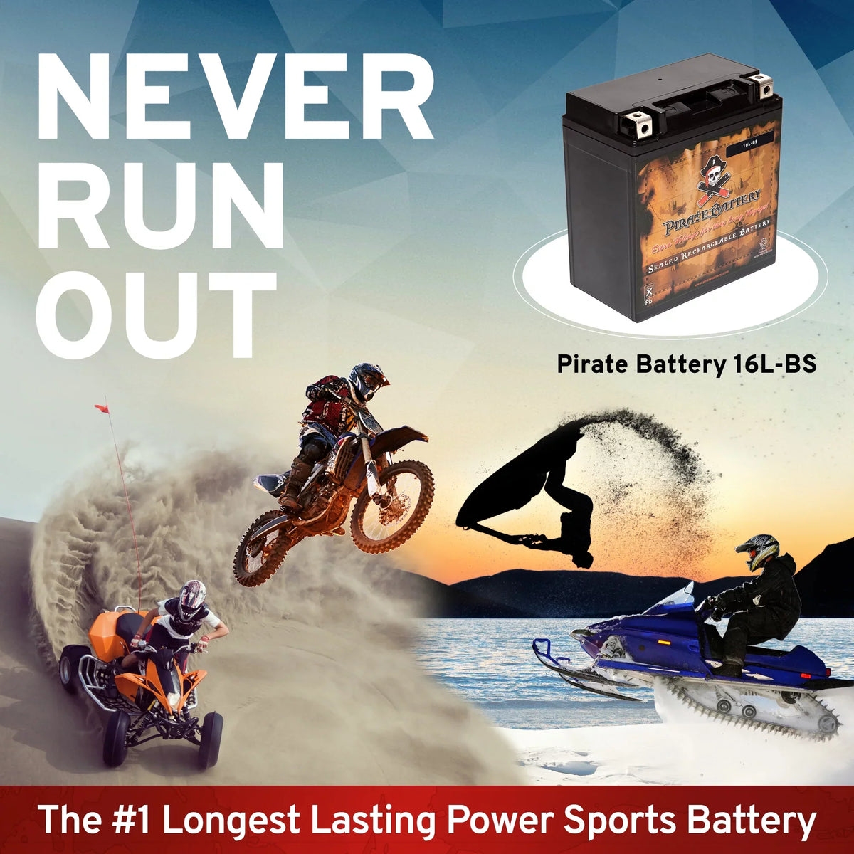 Battery 12 for 230 Volts,14 (16l-bs Ski Battery Ytx16l-bs Ah, Cca) Yamaha Pirate Runner Wave 1993 Jet