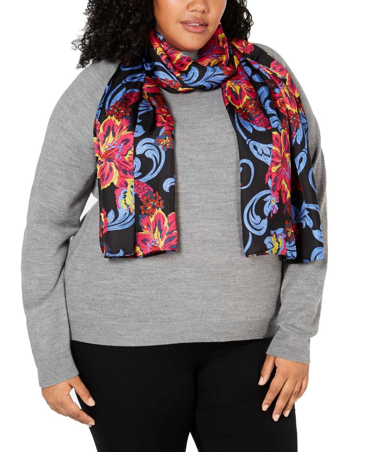 Scarf Giving Echo Butterflies Me Size) Silk (Black/Multi, One