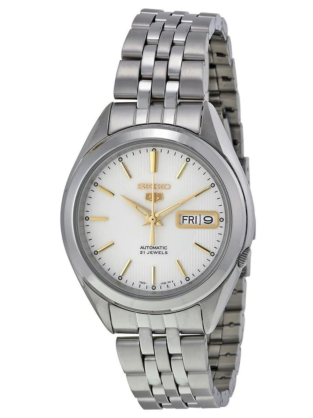 SNKL17 Men's Analog Steel Seiko Silver Watch Dial with Stainless