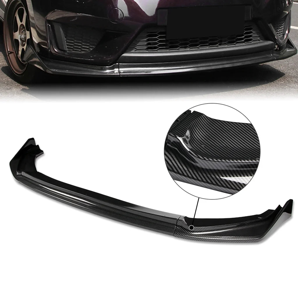 For Body Look Guard 3Pcs Carbon Kit Lips to DNA Stabilizers Motoring w/Vertical Honda Bumper Fiber Front 2014 2017 2-PU-669-PCF Fit