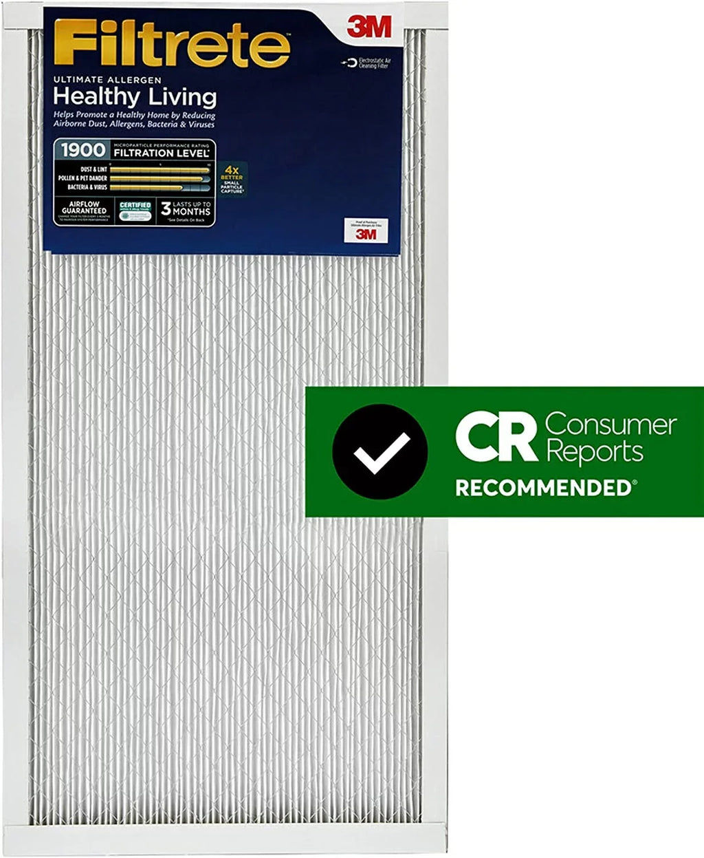 13.81 Ultimate Filtrete AC Allergen, (exact Air 19.81 dimensions 6-Pack 14x20x1, Furnace Filter, MPR 0.78) x Living 1900, Healthy x