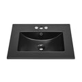 Bathroom Matte Sink in Faucet Black Holes 4" Centerset with 24" Top Vanity