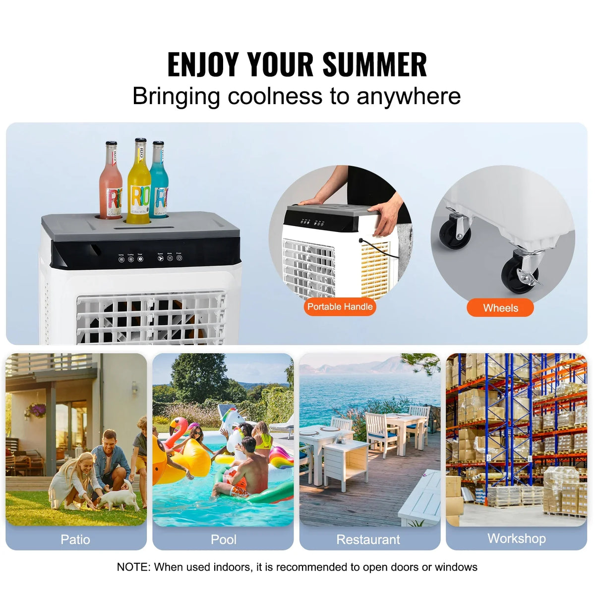 Evaporative Air CFM 12h Cooler Humidifier SKYSHALO Cooler Gal 7 Timer 2100 3-in-1 Swamp