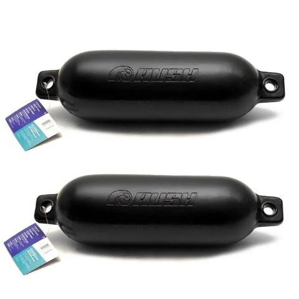 (Pair) Rush x Bumper 6 Black Dock Inch Boat 86881 Rite 15