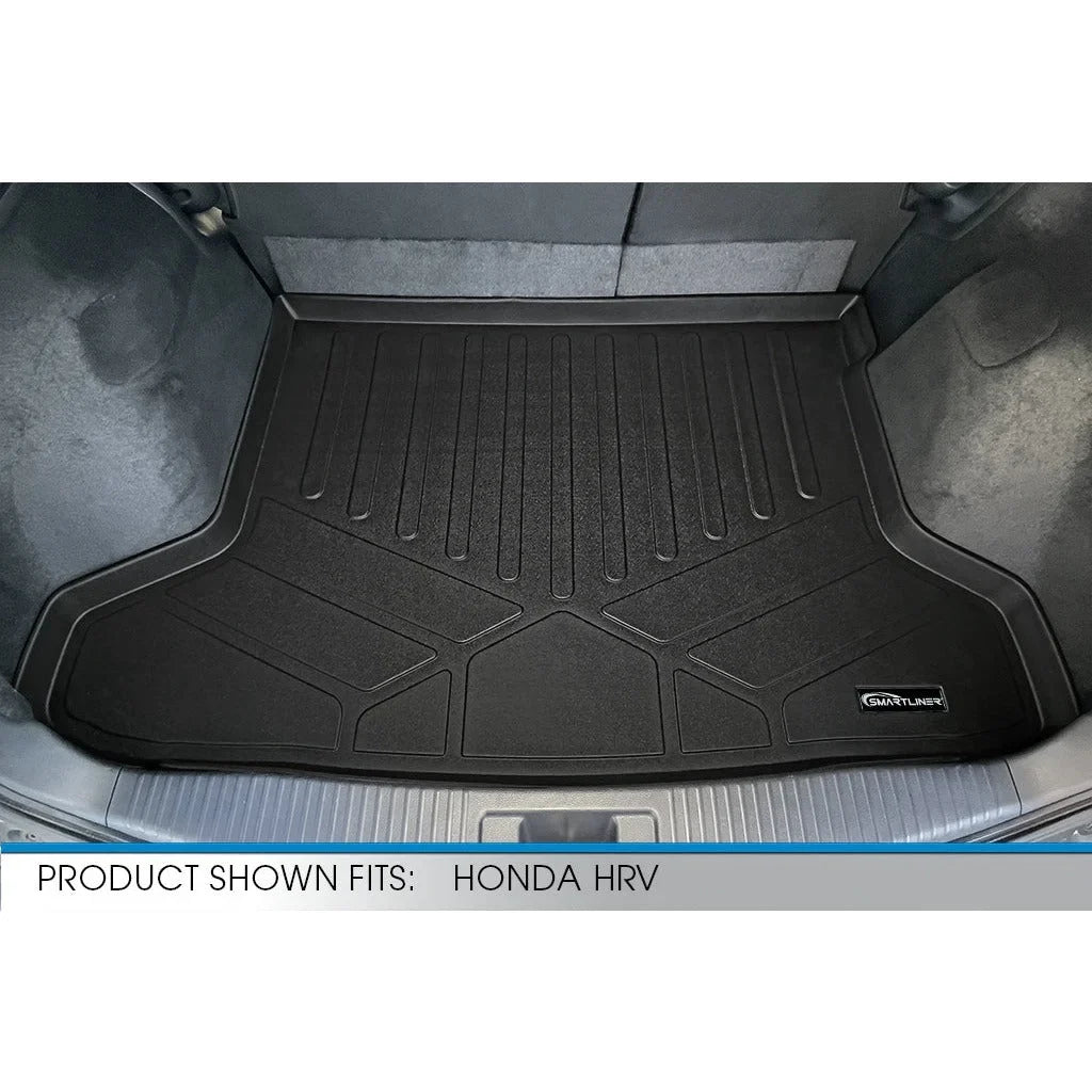 HR-V Mat Fit Custom All Honda Cargo Trunk Compatible SMARTLINER 2016-2022 Liner Black Weather With Floor