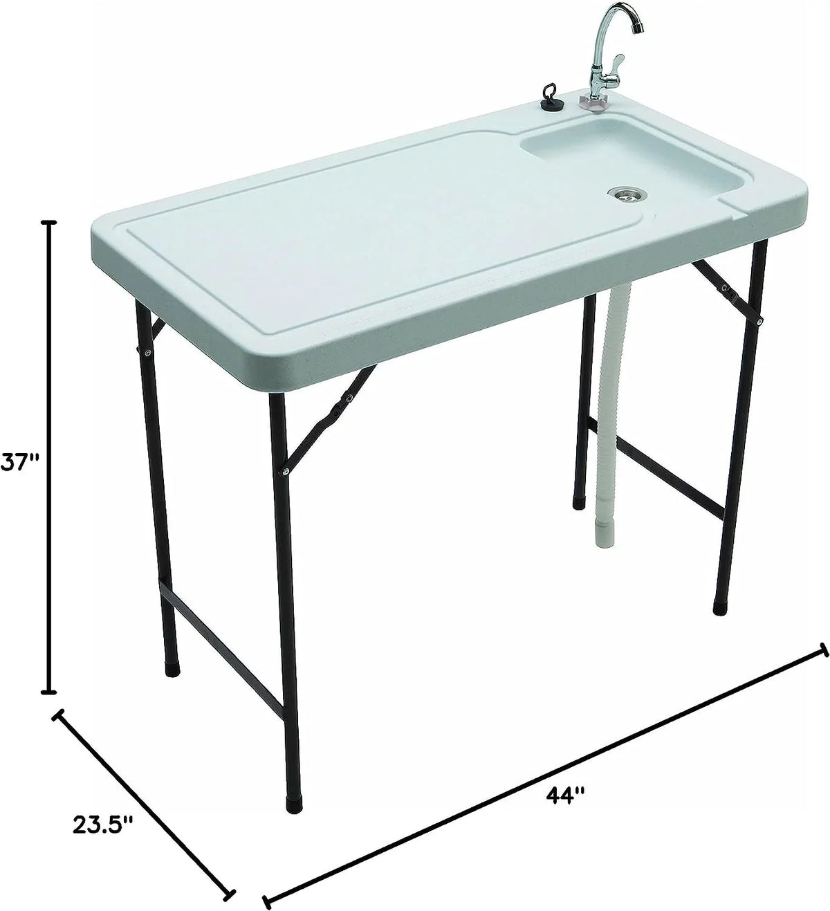 Table Outdoor Game and Fish Quick-Connect Cleaning Steel with Stainless Faucet MT-2/SKFT-44