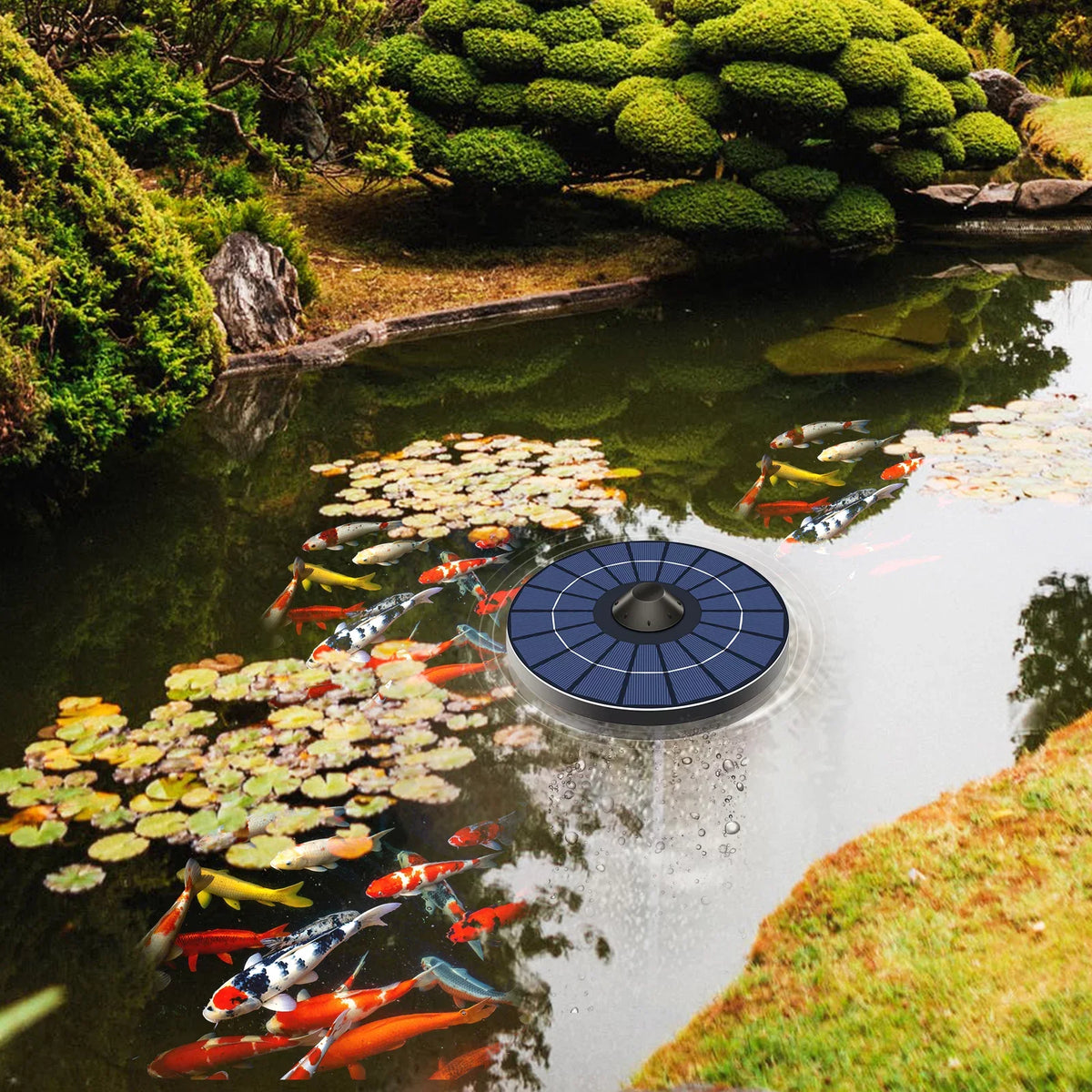 Stone With Pond Air Bubble Pond Aerator Tank Hose Fountain Birdbath for Pond Solar Aerator Pump and Circulation Small Oxygenator Fish