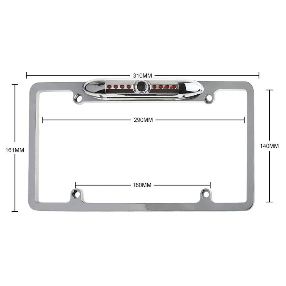 Slim Chrome with Camera Wide Angle HD Plate Viewing Universal License