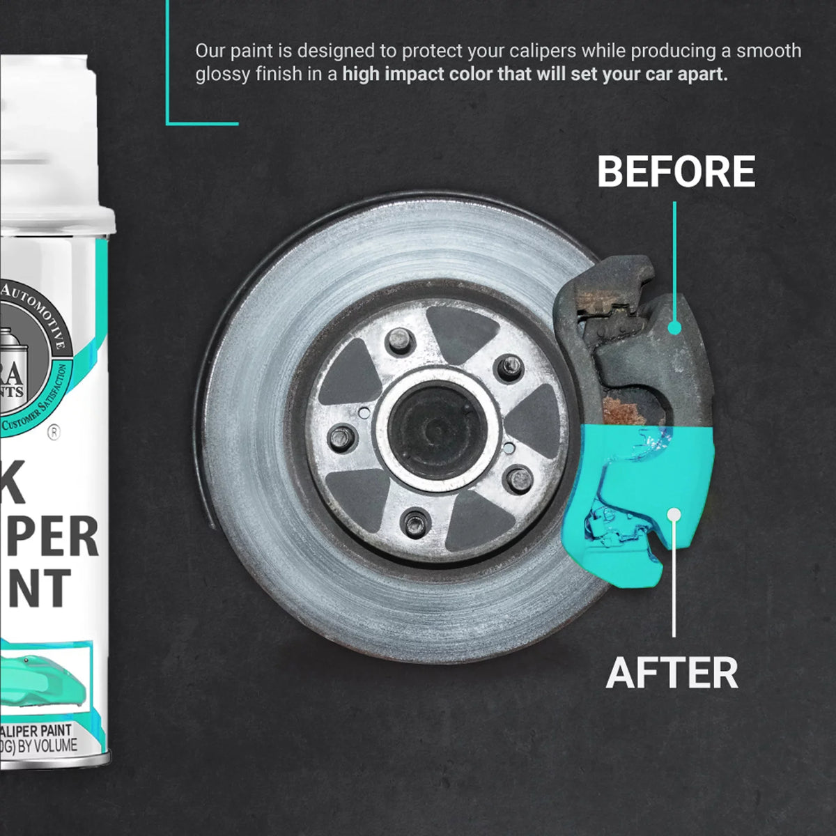 Against Fluid Paint Brake Brake and Teal Resistant Kit Aerosol Catalyst Fade - Paints Color Extremely High Caliper Omni-Curing With Gloss Chemical Durable and 2K ERA
