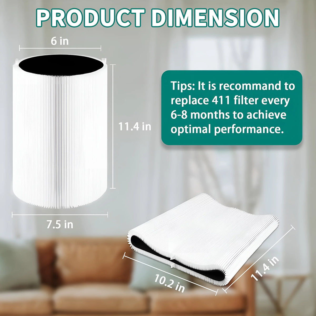Blue AMI 411+ Pure Air 411 & for Filter PARTS Mini 411, Pure Purifier Blue Replacement