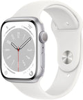 MP6Q3LL/A 8 Watch Apple (Refurbished) Gen 8 45mm - Aluminum Restored Series White Band Sport Silver