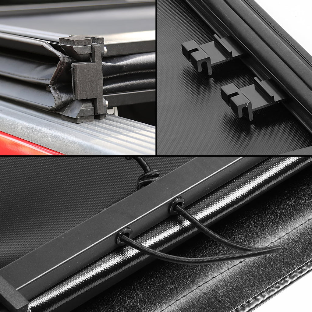 2019 6' TTC-TRISOFT-060 Top Trunk 18 Motoring Bed 2016 Toyota Cover Tonneau Fleetside to for Adjustable Soft Tacoma 17 DNA Tri-Fold