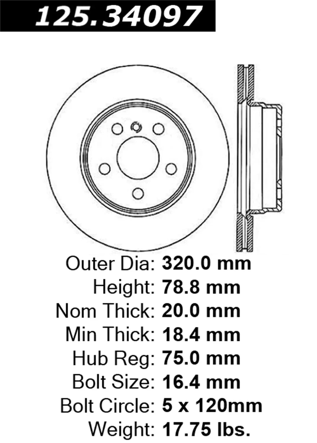 XDRIVE35I, CENTRIC Fits select: DISC 2007-2008 HI-CARBON X5 2011-2018 BMW BMW - PARTS X5 3.0I