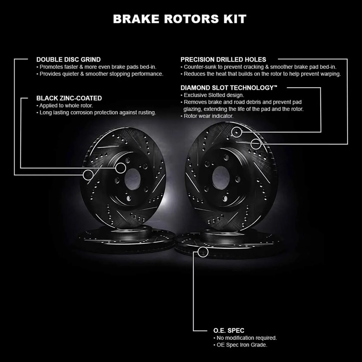 Concepts Fits CHEROKEE, JEEP Whpn2 Rotor D/S 200 2014-2022 CHRYSLER R1 2015-2017 Black 42005 select: Concepts R1 Brake