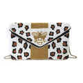 Beaded Bee Leopard Multi Crossbody, Print Clutch B-Spark