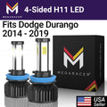 2018 White 17 LED 2014 4 16 2019 Light 2017 Replacement Dodge 18 12V Automotive 14 13 Headlight Mega 10000LM Diamond Bulbs 2016 H8 Durango H11 Racer 60W Durango 19 Dodge 2015 15 6000K Sided Fog H9